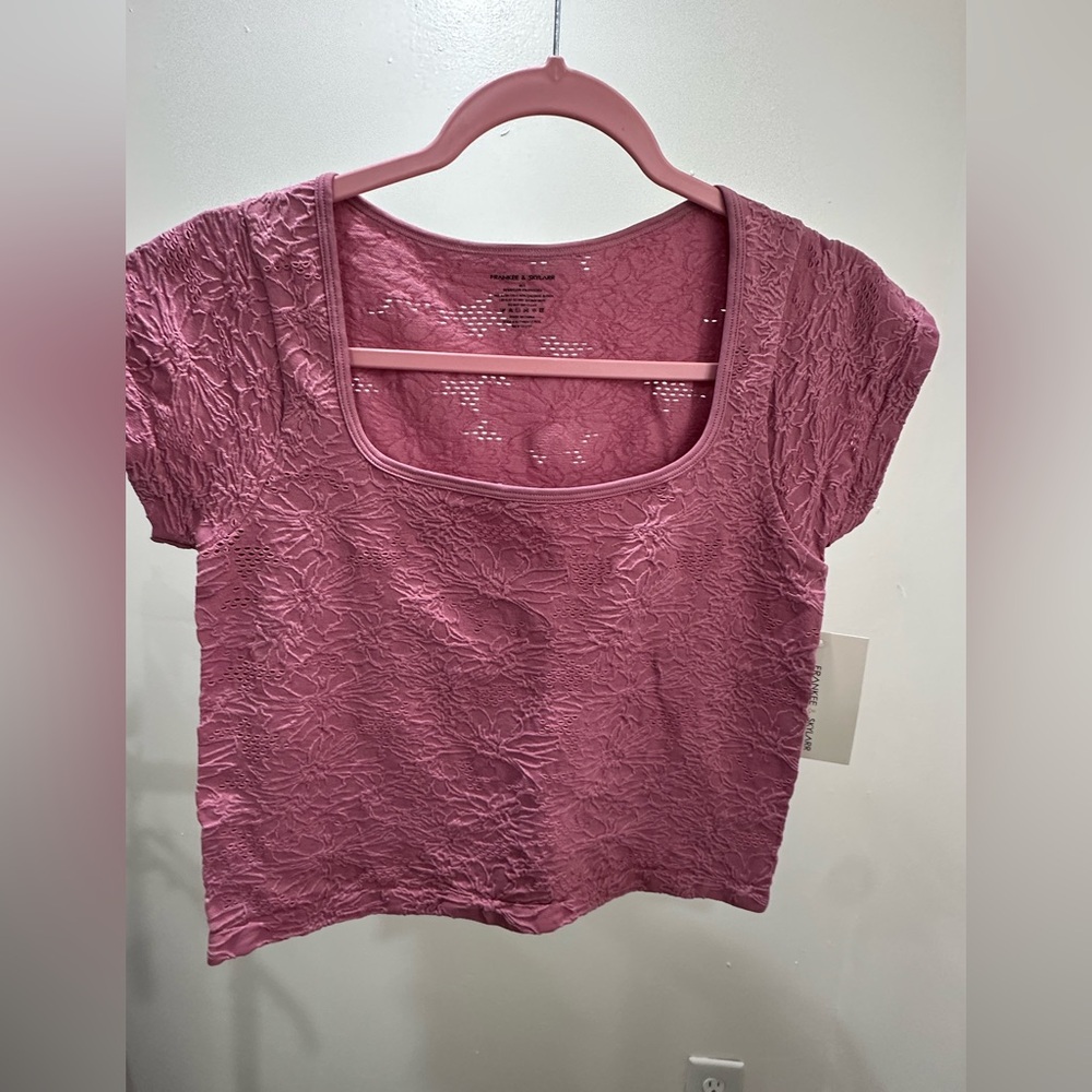 Pink Textured Women's Top